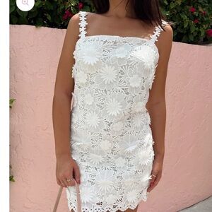 BRAND NEW Floral Lace White Dress